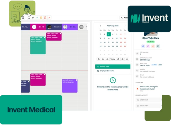 Invent Medical software solution for clinics and healthcare providers.