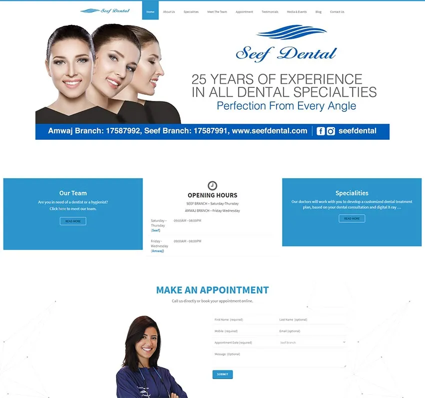 Seef Dental Website