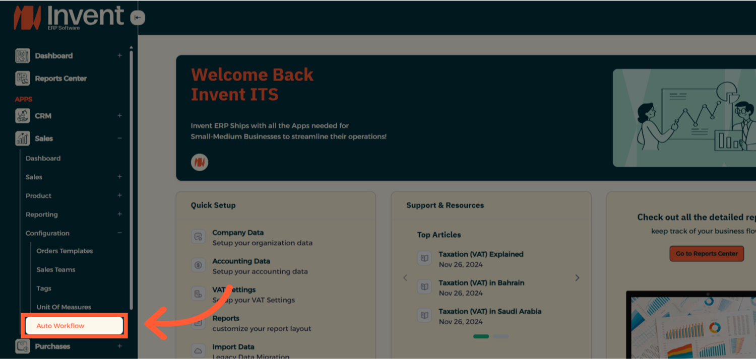 Step 1 - Navigate to Workflow