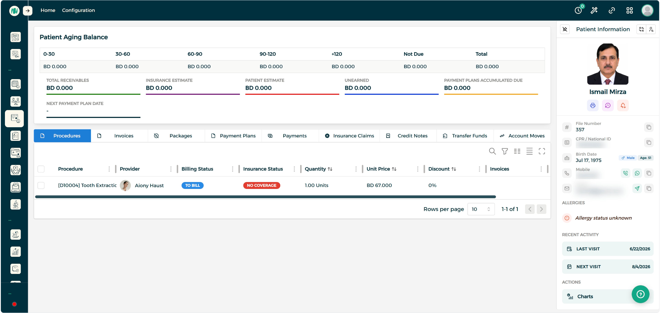 Step 1 - View Procedures Ready for Billing