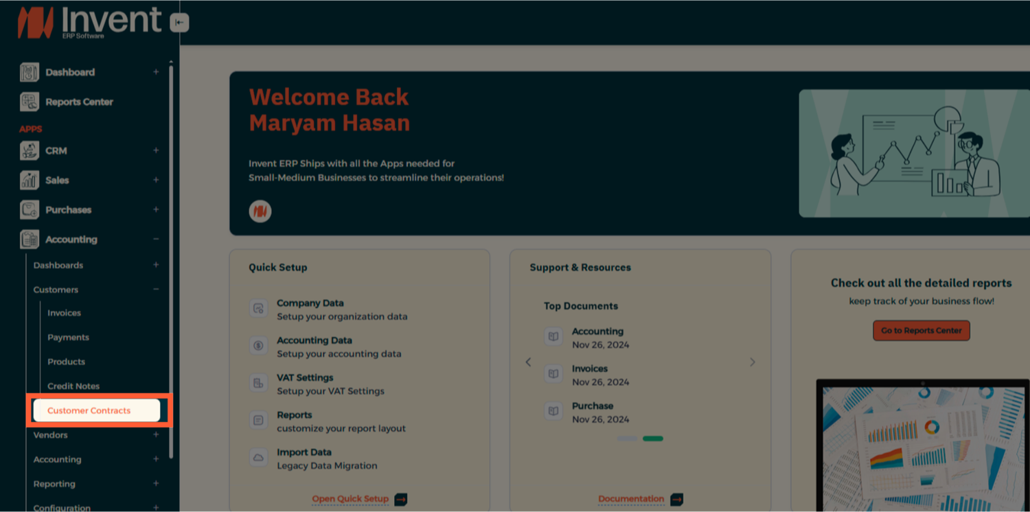 Step 1 - Access Customer Contracts
