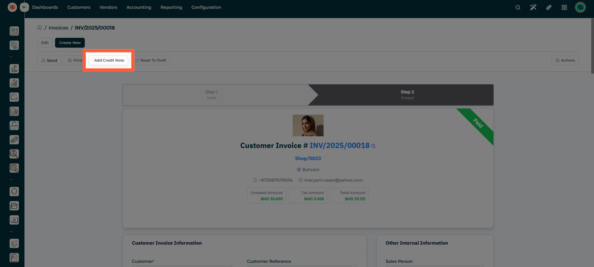 Step 3 - navigate to invoices